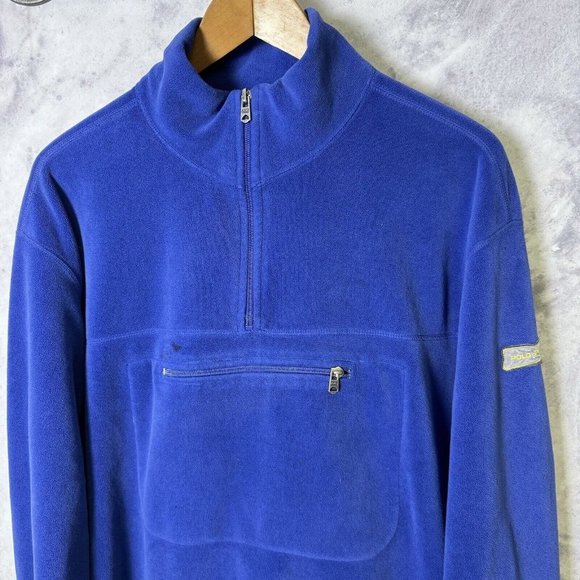 Polo Sport Ralph Lauren Fleece Sweatshirt Mens XL Blue 1/2 Zip - Picture 3 of 16